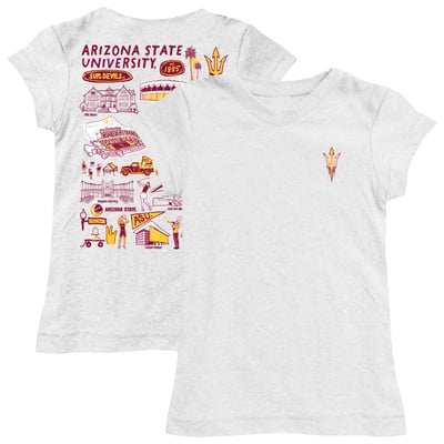  Arizona State Sun Devils Vive La Fete Youth Impressions Artwork Fitted T-Shirt - White